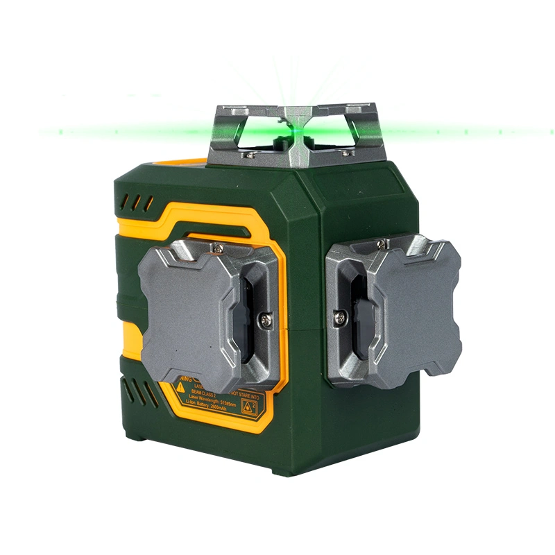 3x360 ° Vstavaná lítiová batéria zelená úroveň lasera